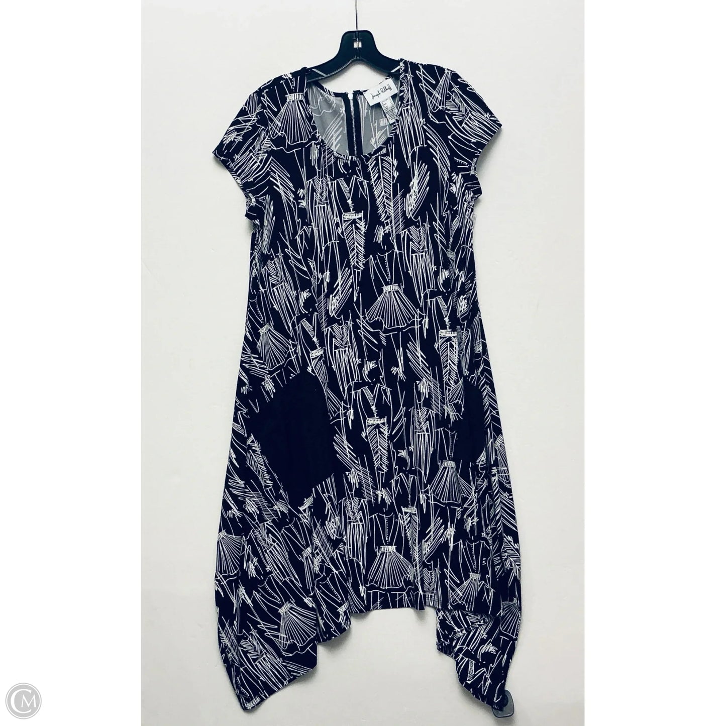 Dress Casual Midi By Joseph Ribkoff In Black & White, Size: L