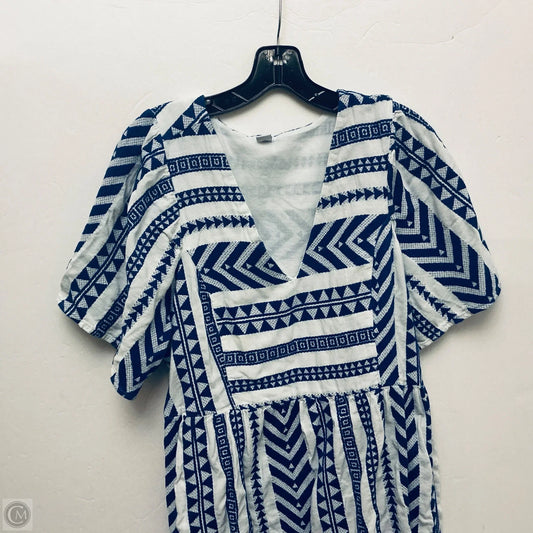 Dress Casual Midi By Old Navy In Blue & White, Size: Xl
