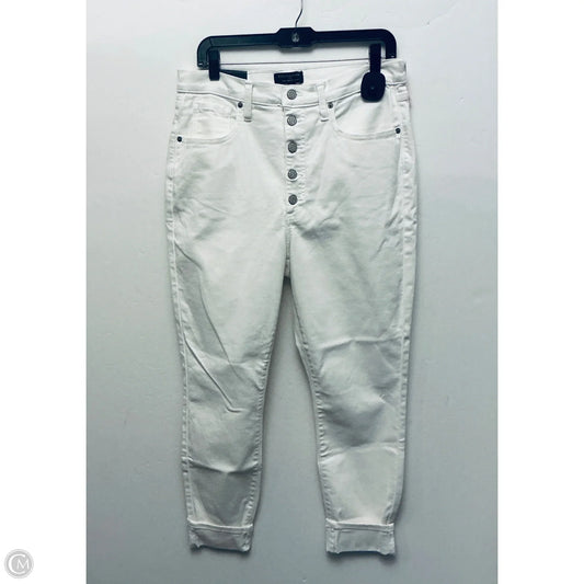 Jeans Skinny By Banana Republic In White Denim, Size: 14