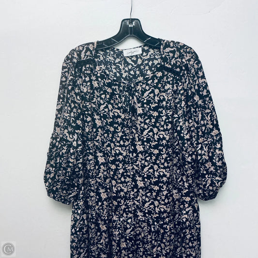 Dress Casual Midi By Carly Jean In Black & Pink, Size: L