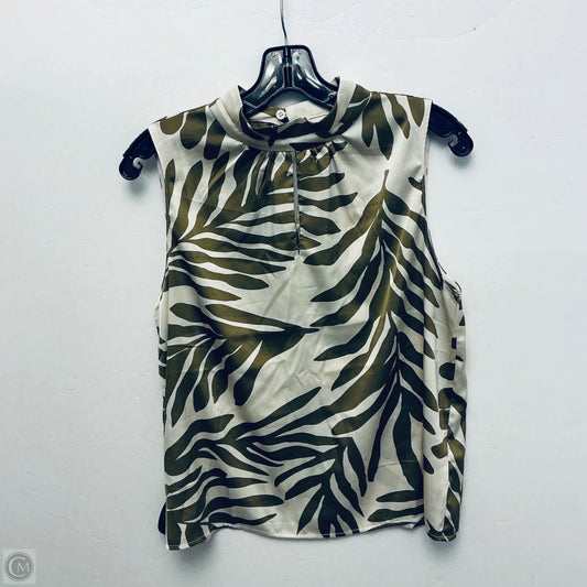 Top Sleeveless By Melloday In Cream & Green, Size: S