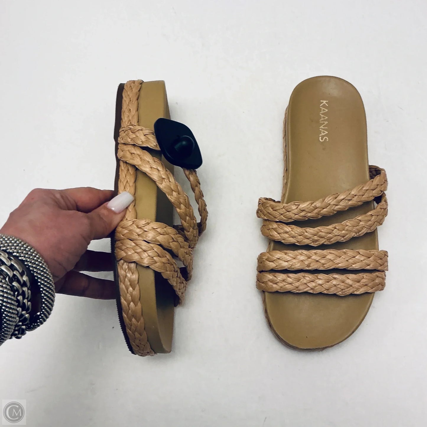 Sandals Flats By Clothes Mentor In Tan, Size: 8