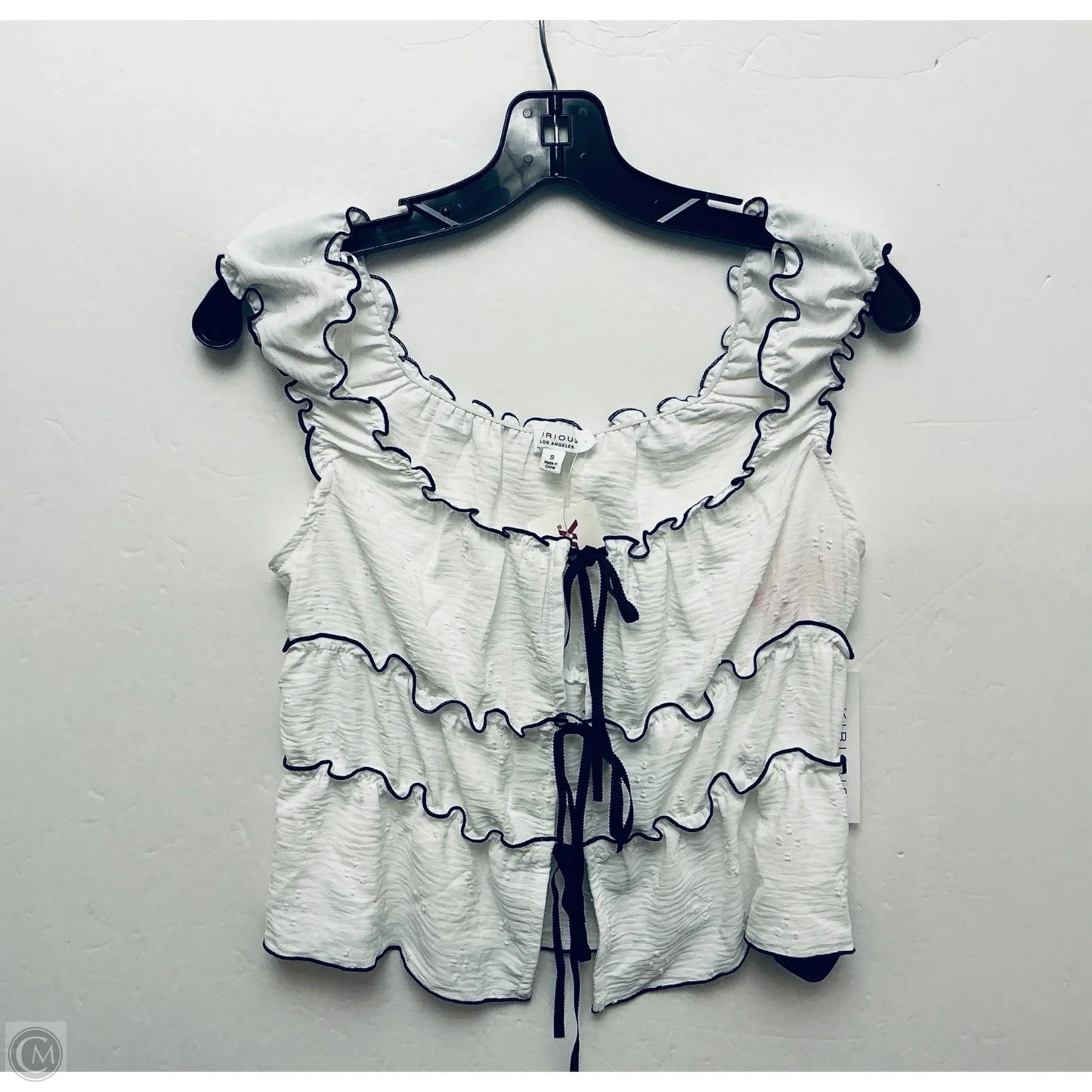 Top Sleeveless By Kirious In Black & White, Size: S