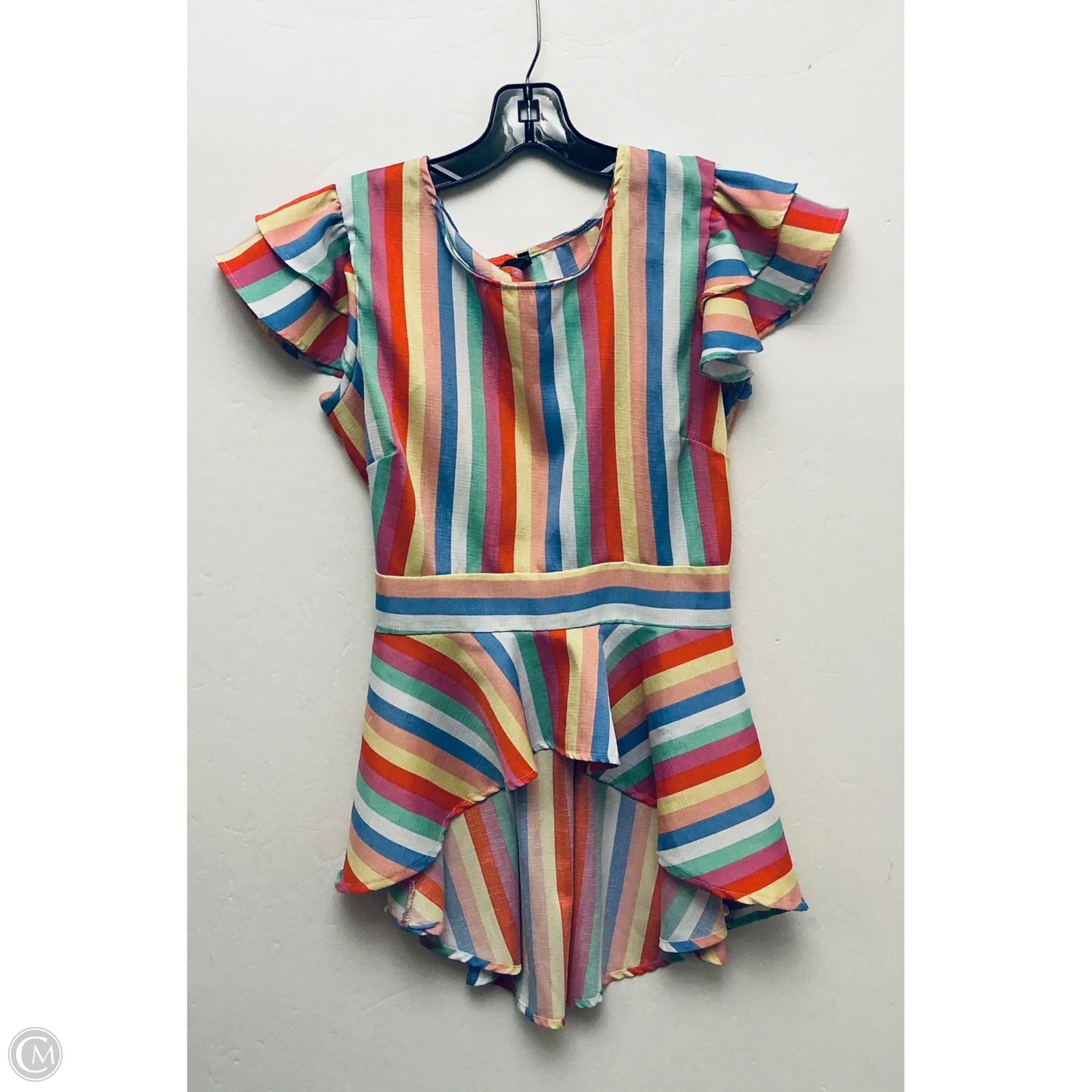 Top Short Sleeve By Clothes Mentor In Striped Pattern, Size: M