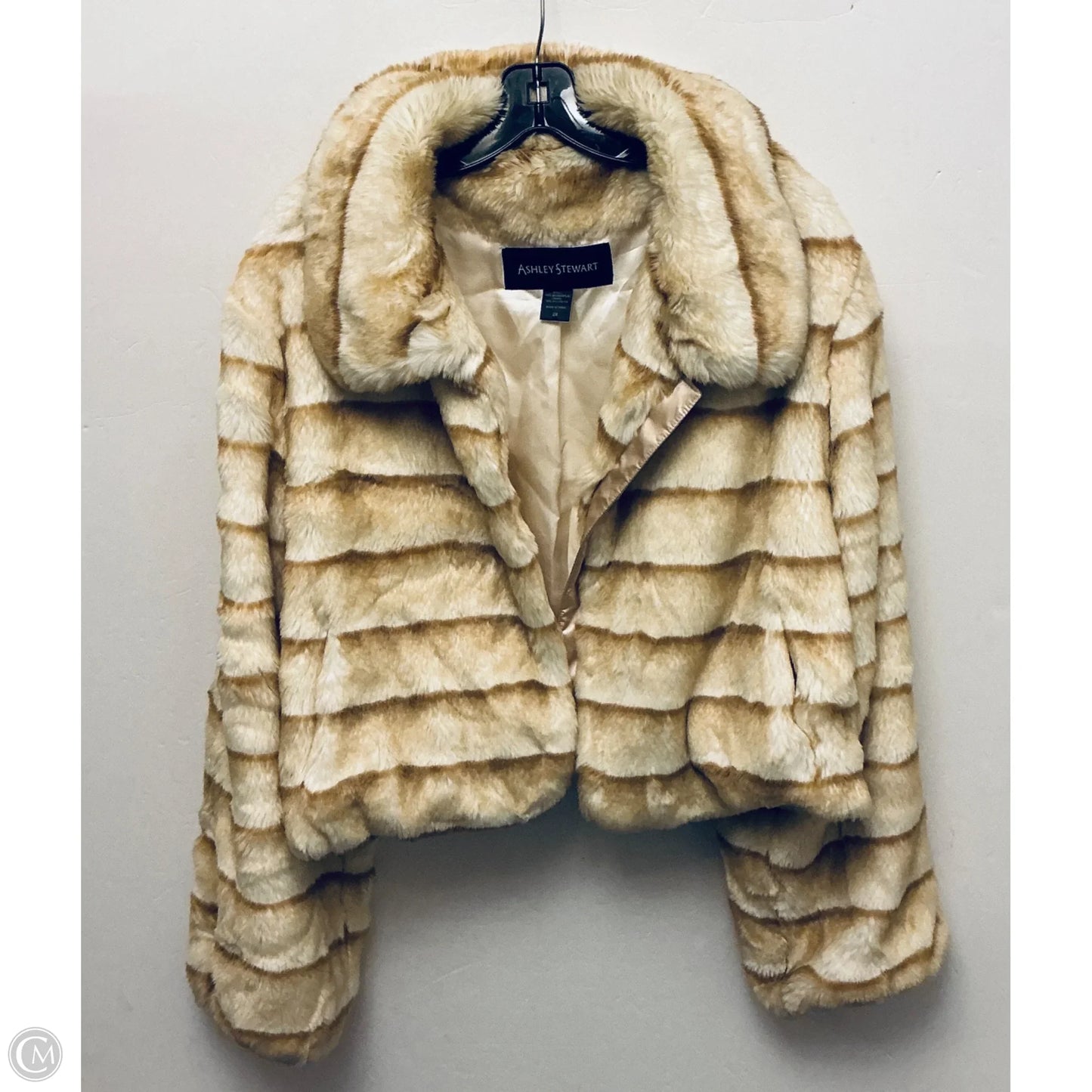 Jacket Faux Fur & Sherpa By Ashley Stewart In Cream, Size: 2x