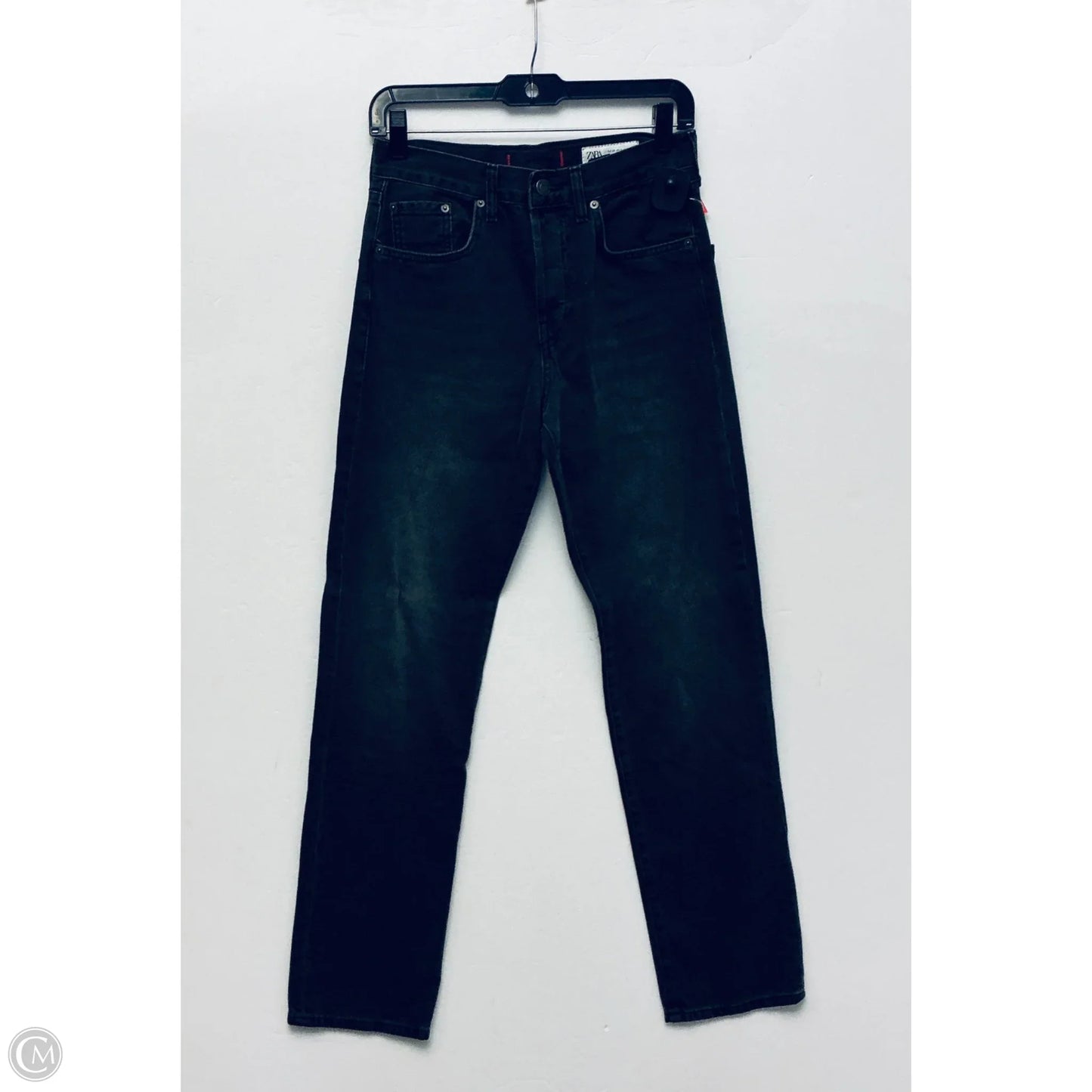 Jeans Straight By Zara In Black Denim, Size: 2
