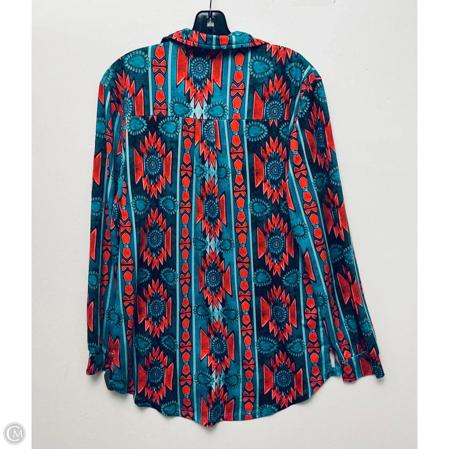 Top Long Sleeve By Clothes Mentor In Blue & Red, Size: M
