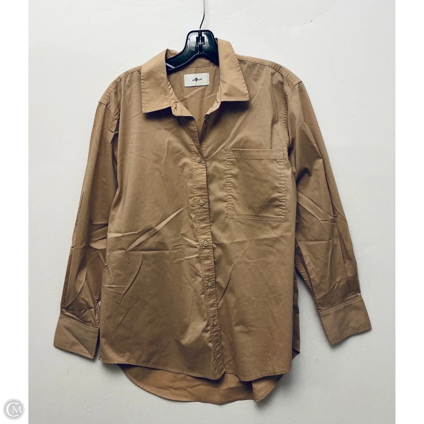 Top Long Sleeve By 7 For All Mankind In Tan, Size: M