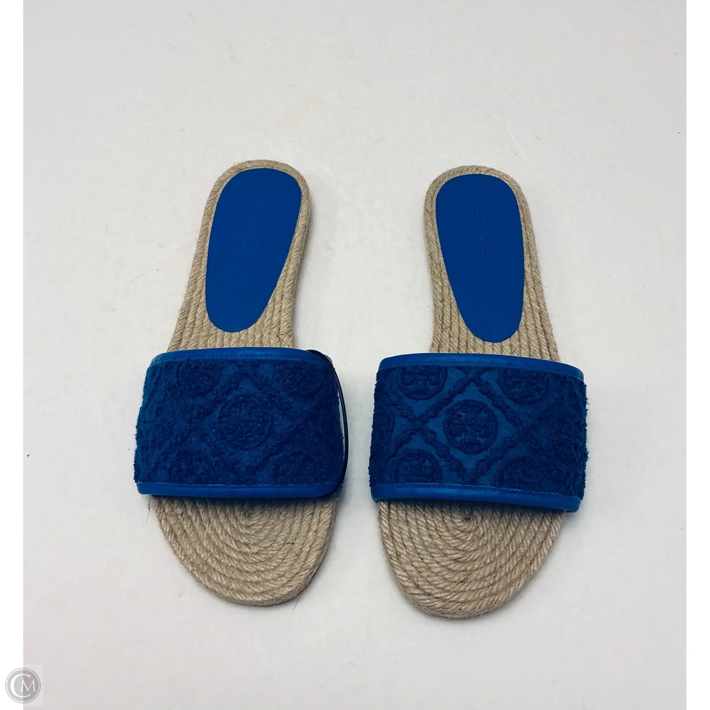 Sandals Designer By Tory Burch In Blue & Tan, Size: 10