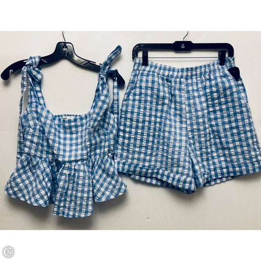 Lounge Set Shorts By Clothes Mentor In Blue & White, Size: L
