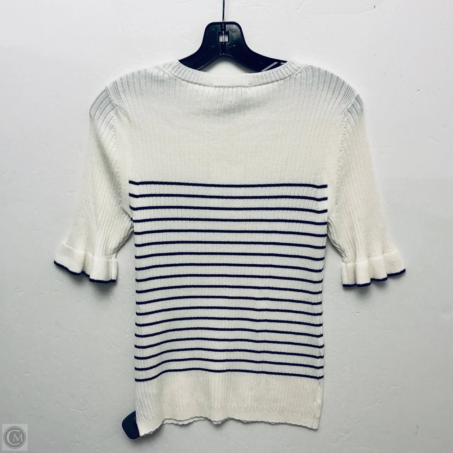 Top Short Sleeve By Free Assembly In Cream, Size: M