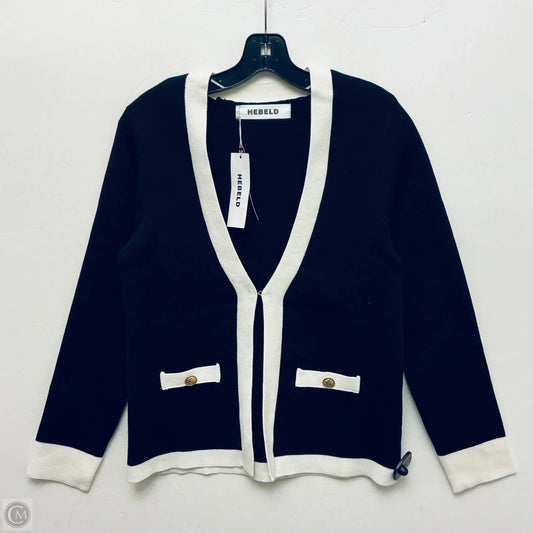 Sweater Cardigan By Clothes Mentor In Black & White, Size: M