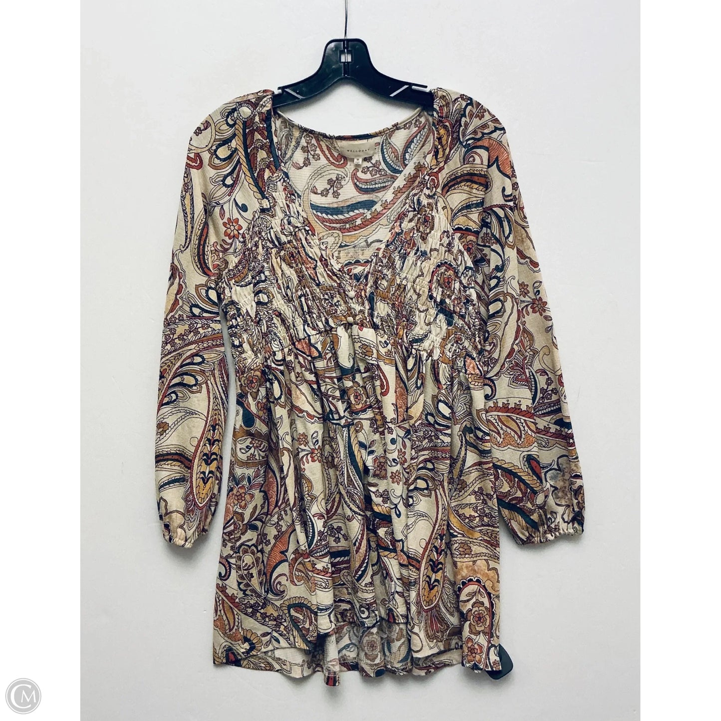 Tunic Long Sleeve By Melloday In Tan, Size: M