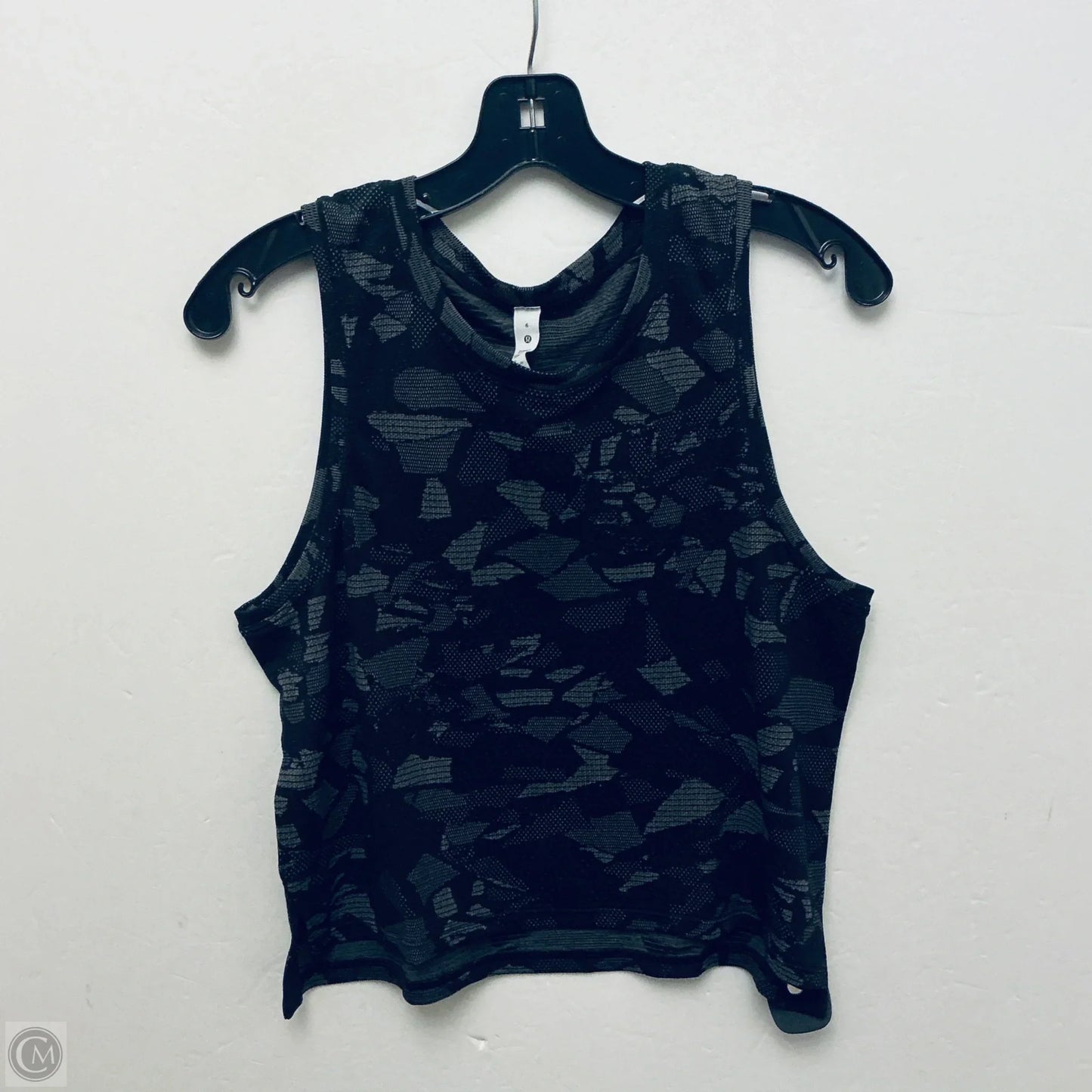 Athletic Tank Top By Lululemon In Black & Grey, Size: 6