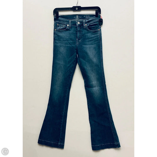 Jeans Flared By 7 For All Mankind In Blue Denim, Size: 2