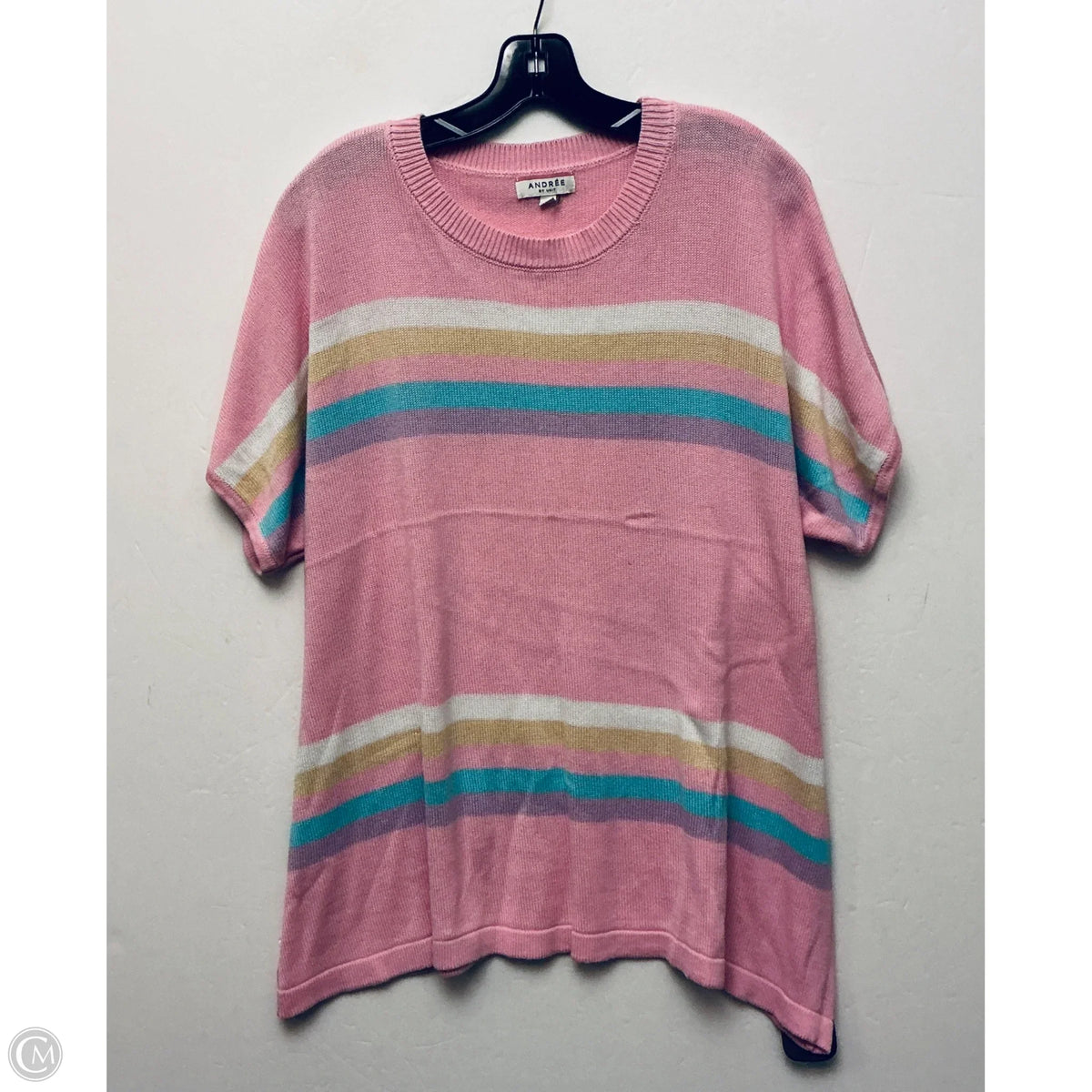 Top Short Sleeve By Andree By Unit In Pink, Size: 1x