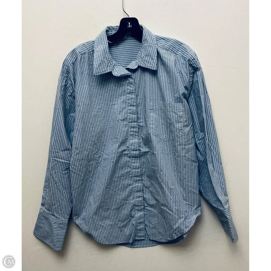 Top Long Sleeve By Good American In Striped Pattern, Size: L