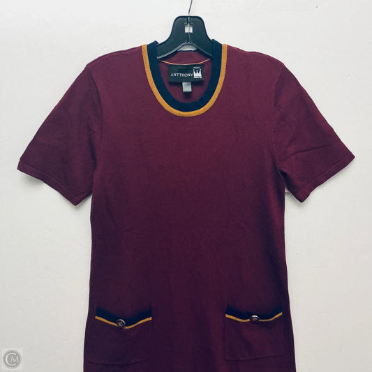 Dress Casual Midi By Antthony In Maroon, Size: S