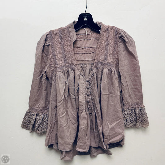 Top Long Sleeve By Free People In Purple, Size: Xs