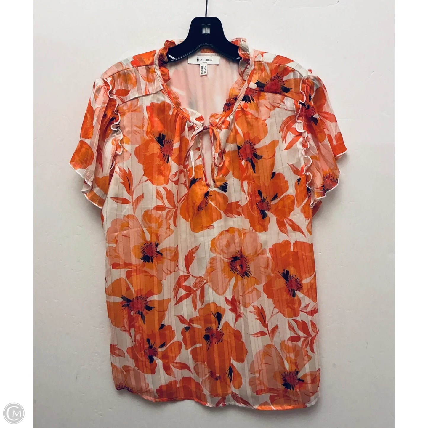 Top Short Sleeve By Clothes Mentor In Orange, Size: 1x