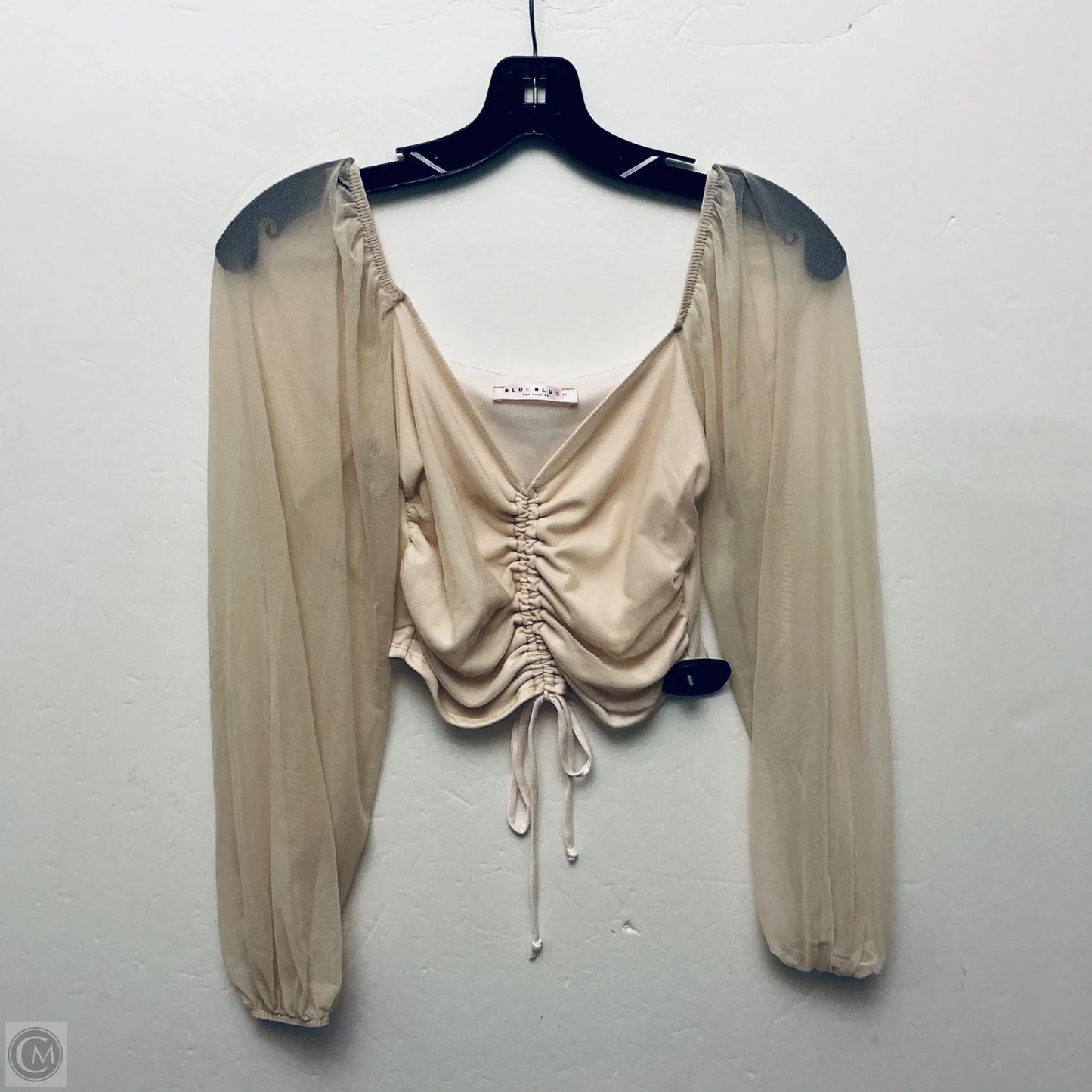 Top Long Sleeve By Blue Blush In Tan, Size: S