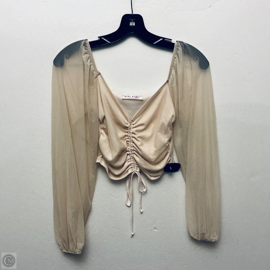 Top Long Sleeve By Blue Blush In Tan, Size: S