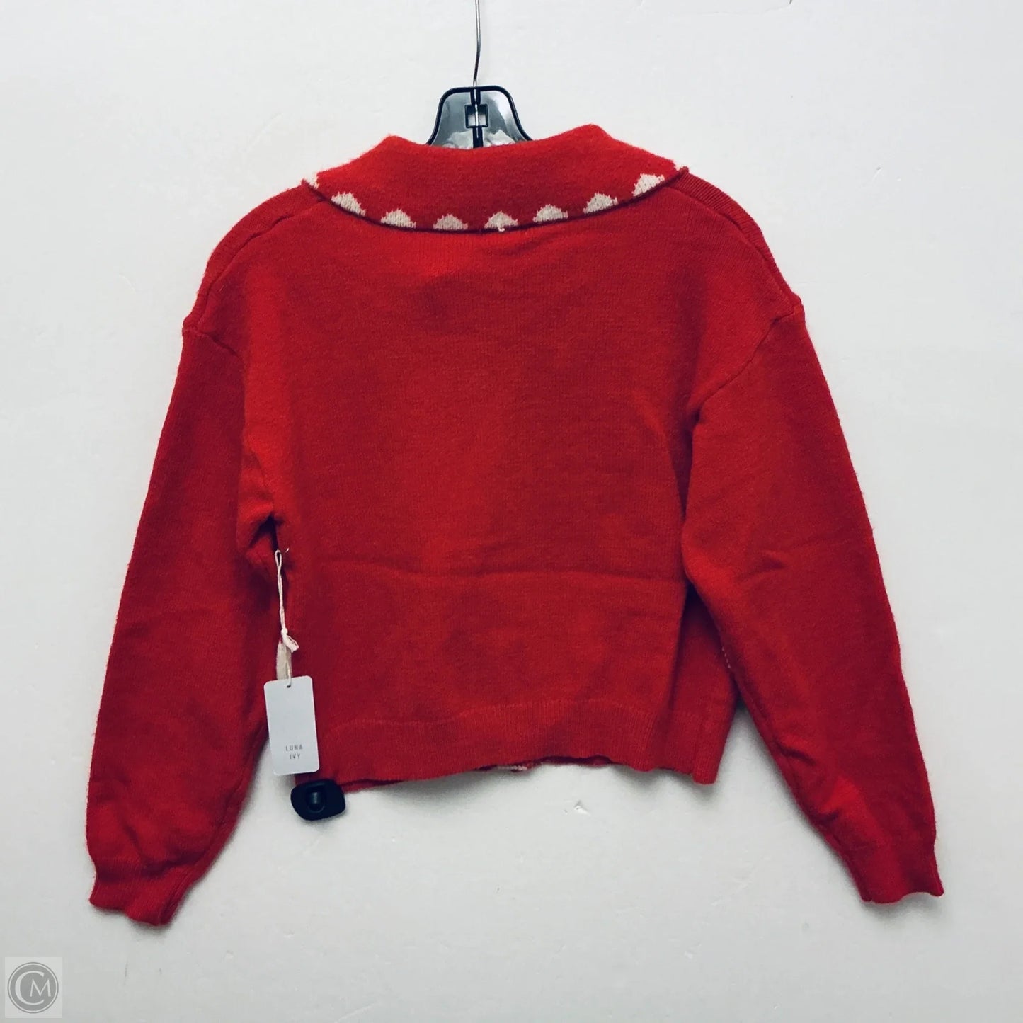 Sweater Cardigan By Clothes Mentor In Red, Size: Xs