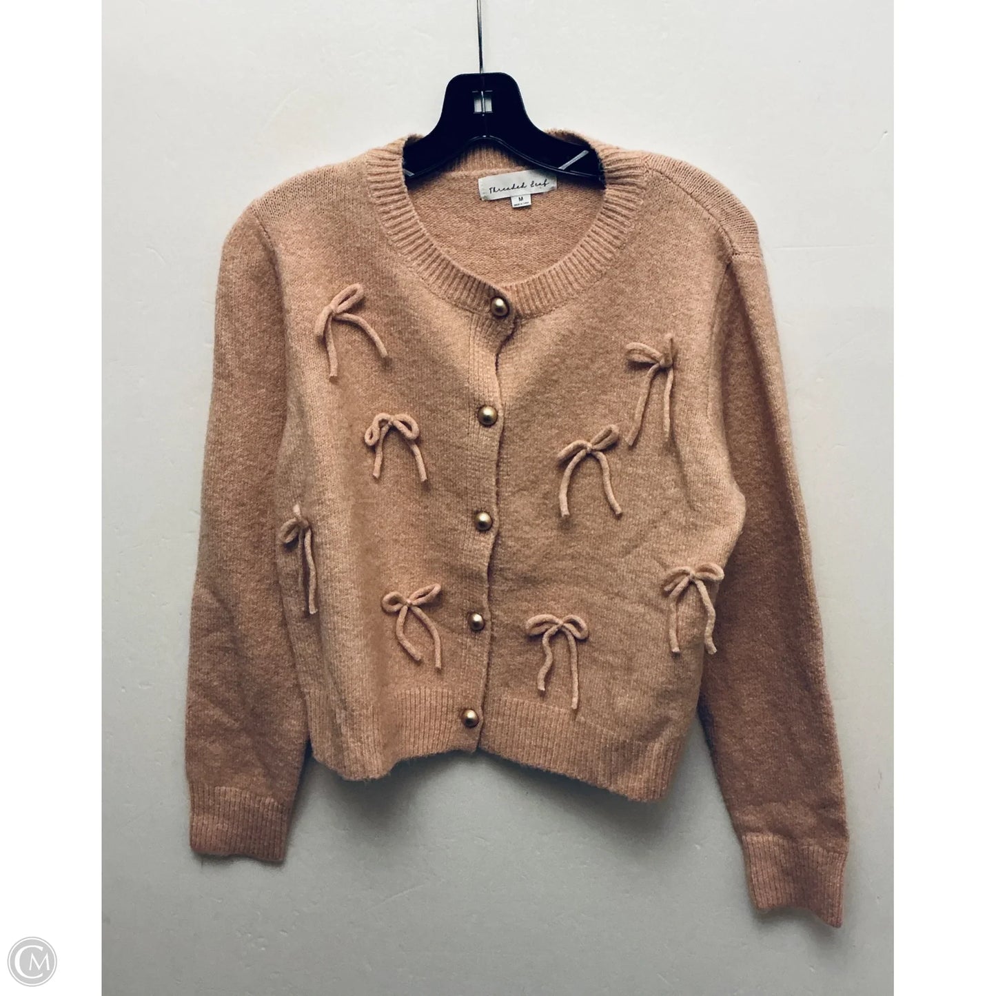 Sweater Cardigan By Clothes Mentor In Pink, Size: M