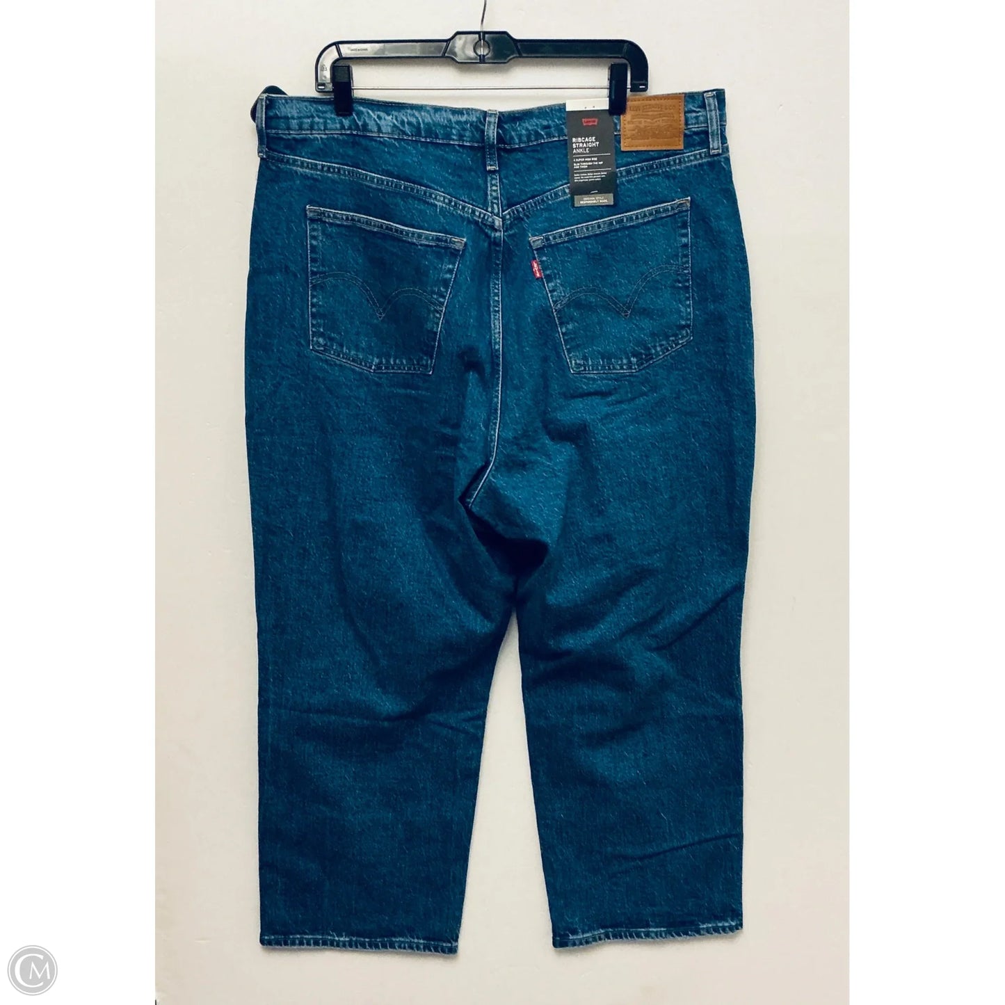 Jeans Straight By Levis In Blue Denim, Size: 18