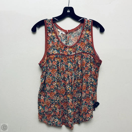Top Sleeveless By Maurices In Floral Print, Size: L