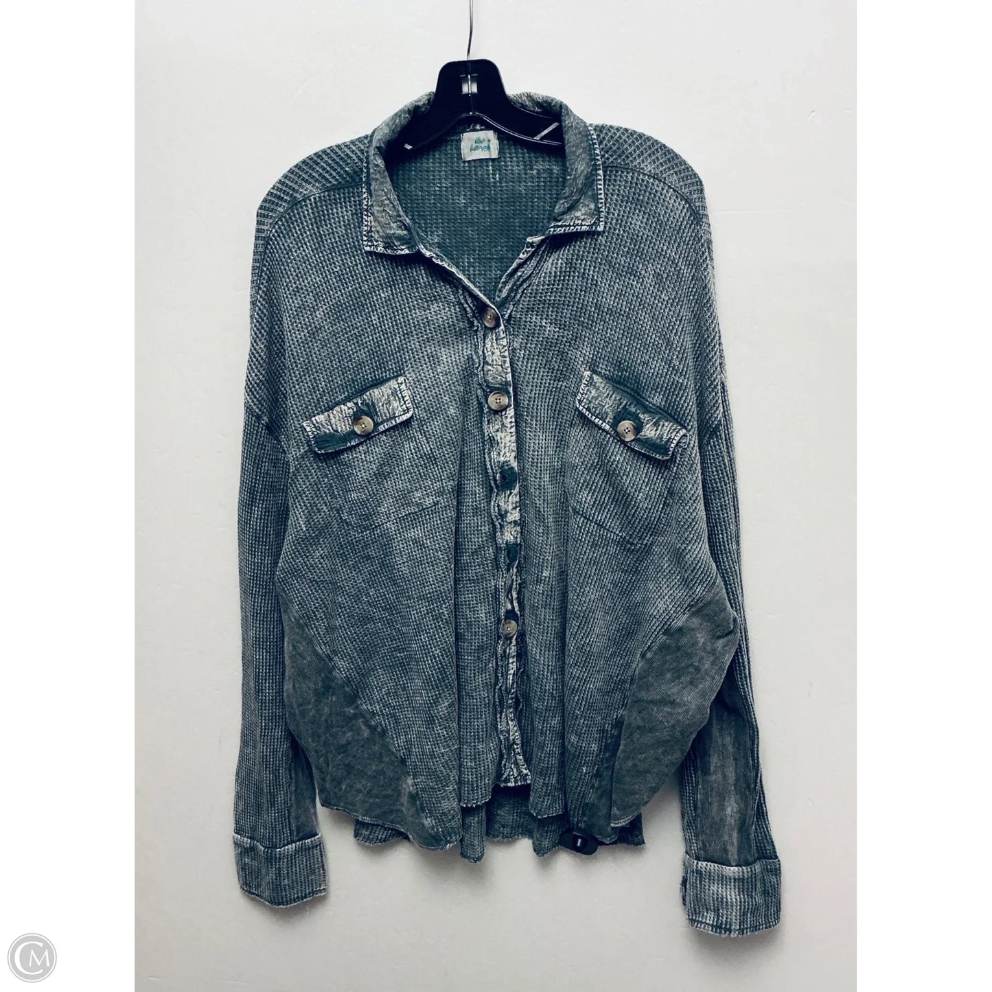 Jacket Shirt By Clothes Mentor In Grey, Size: M