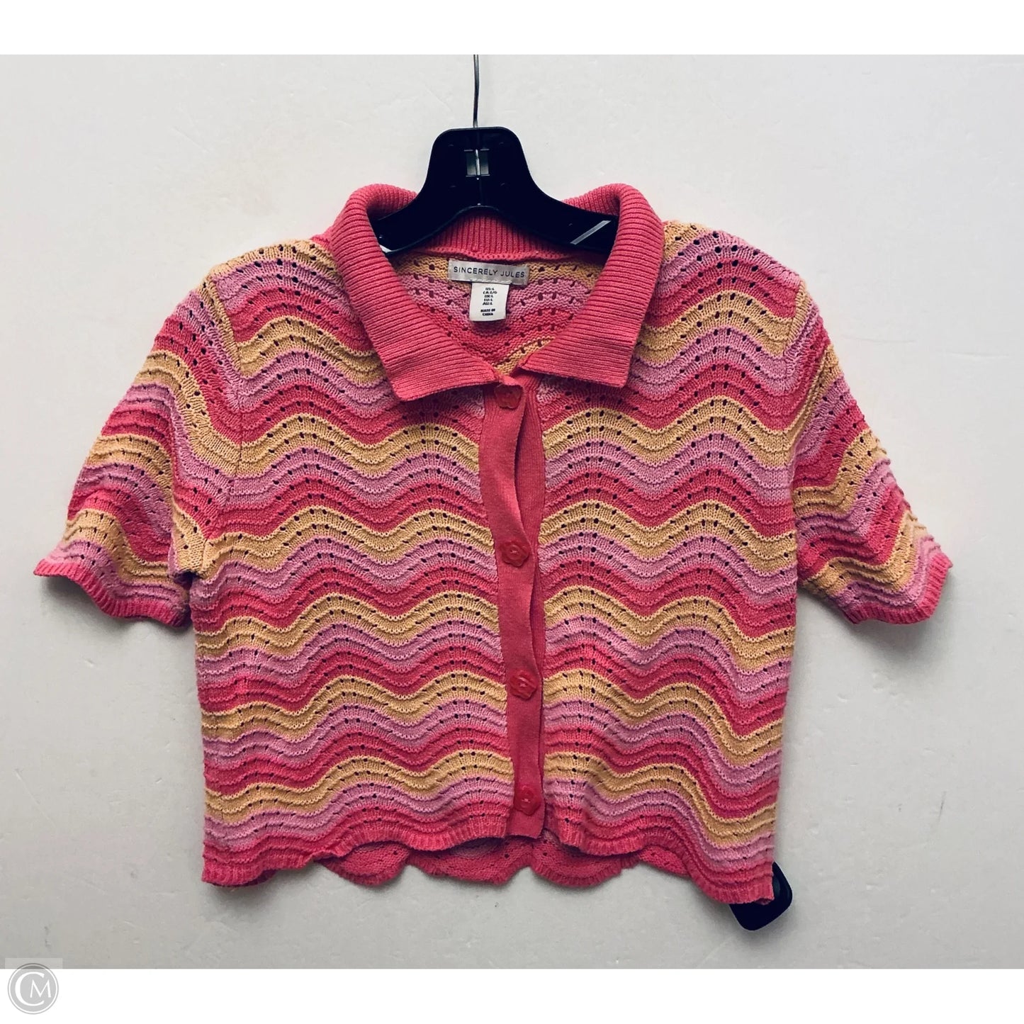 Top Short Sleeve By Sincerely Jules In Striped Pattern, Size: L