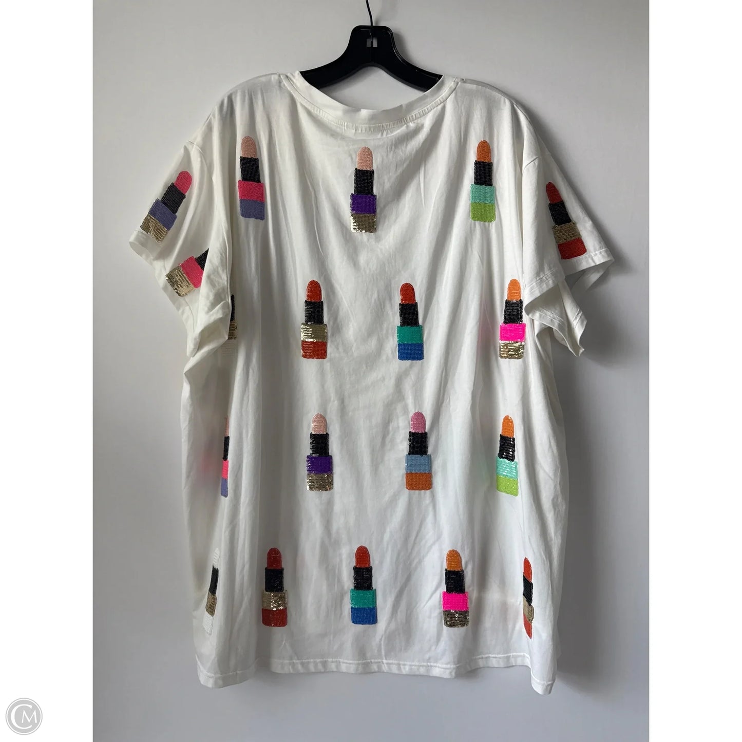 Top Short Sleeve By Cmb In White, Size: 2x