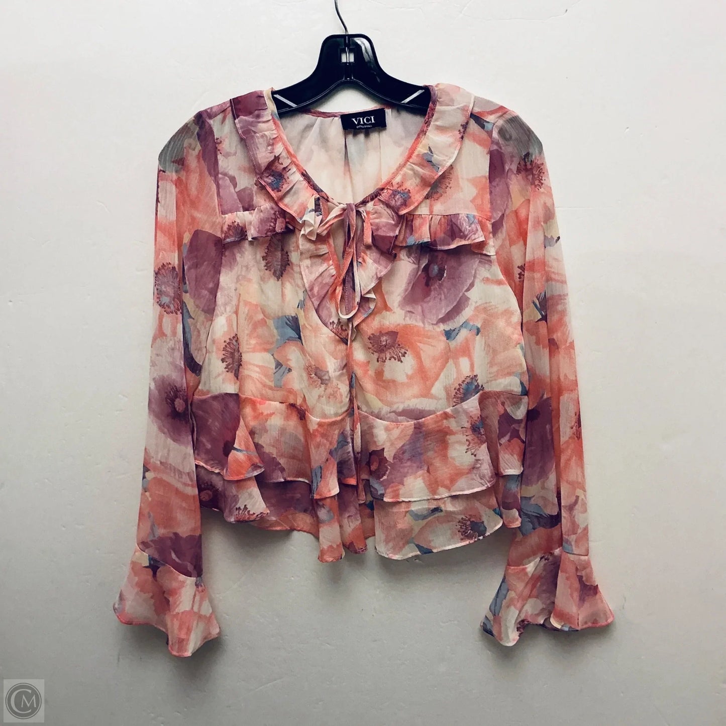 Top Long Sleeve By Vici In Floral Print, Size: Xs