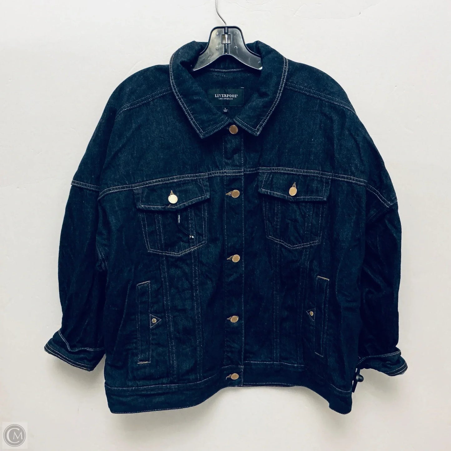 Jacket Denim By Liverpool In Blue Denim, Size: L