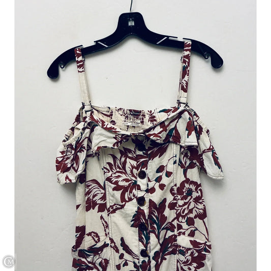 Dress Casual Midi By Anthropologie In Red & White, Size: M