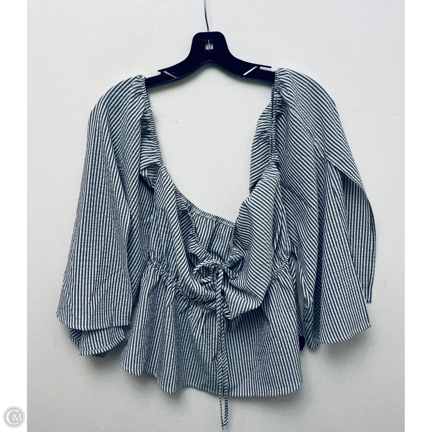 Top Long Sleeve By Savanna Jane In Striped Pattern, Size: L