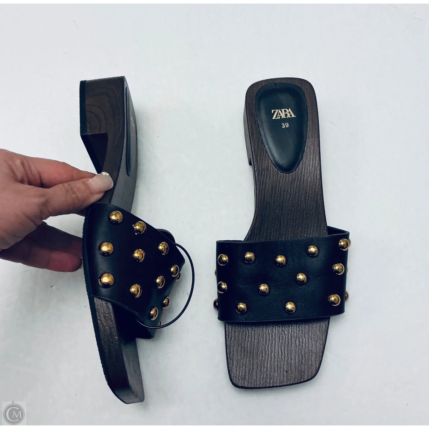 Sandals Flats By Zara In Black & Brown, Size: 8.5