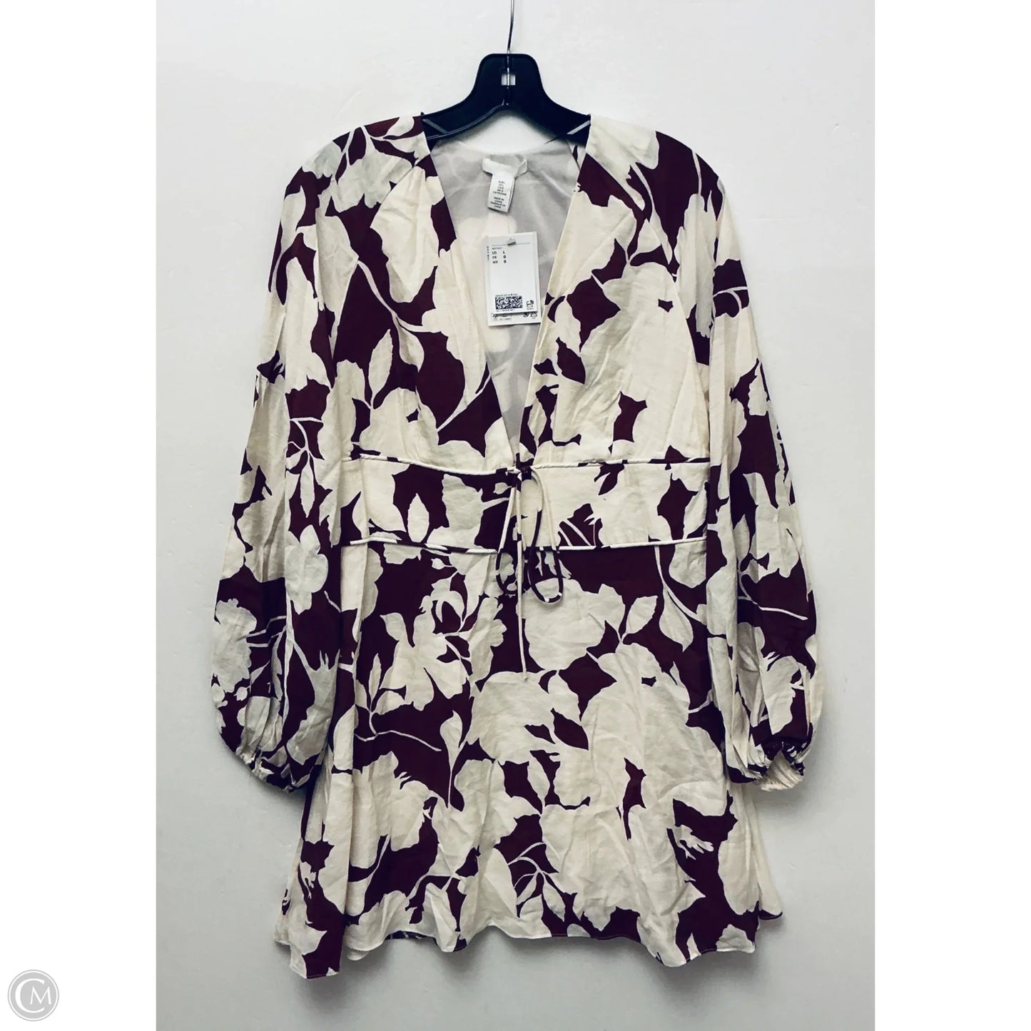 Dress Casual Midi By H&m In Red & White, Size: L