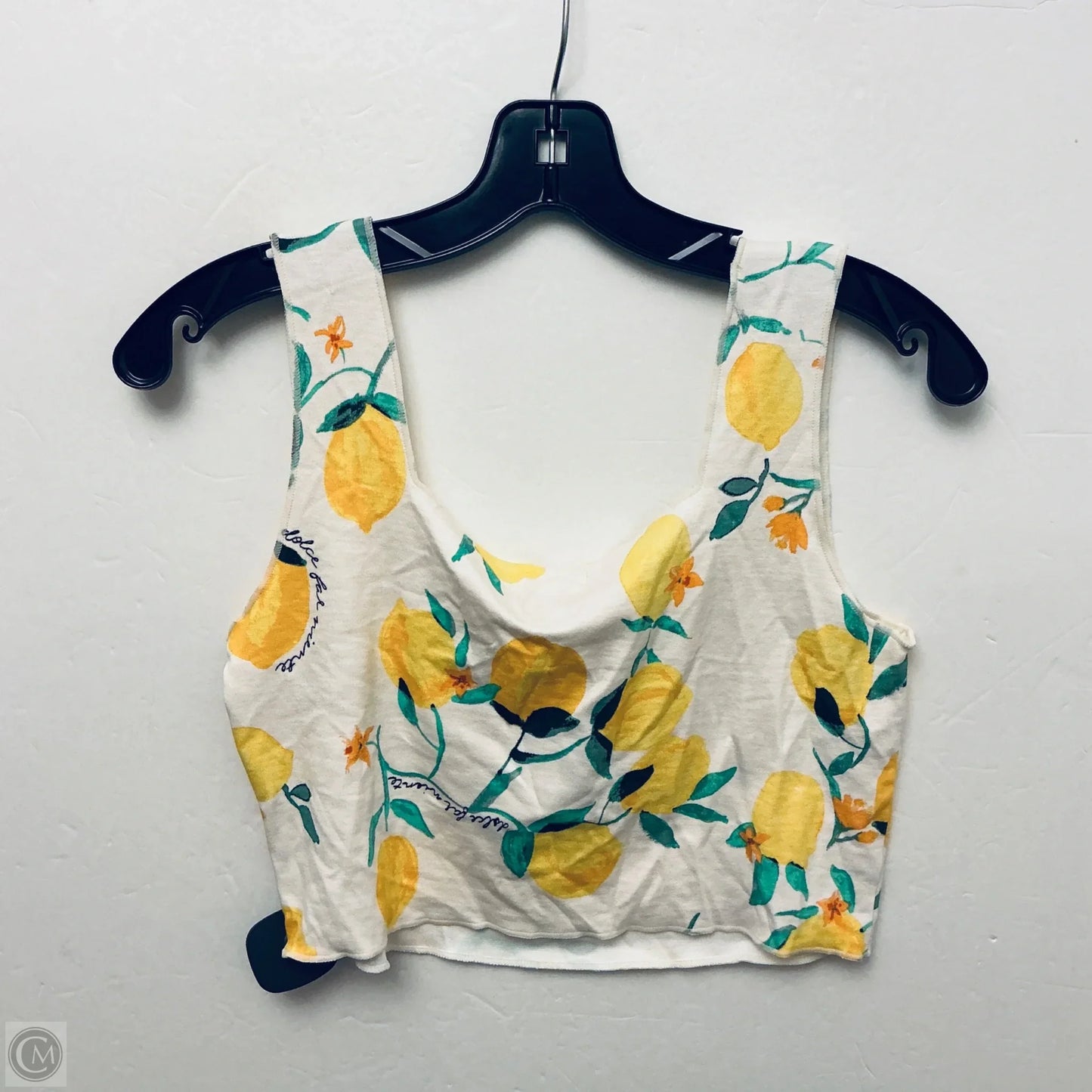 Top Sleeveless Basic By H&m In White & Yellow, Size: M