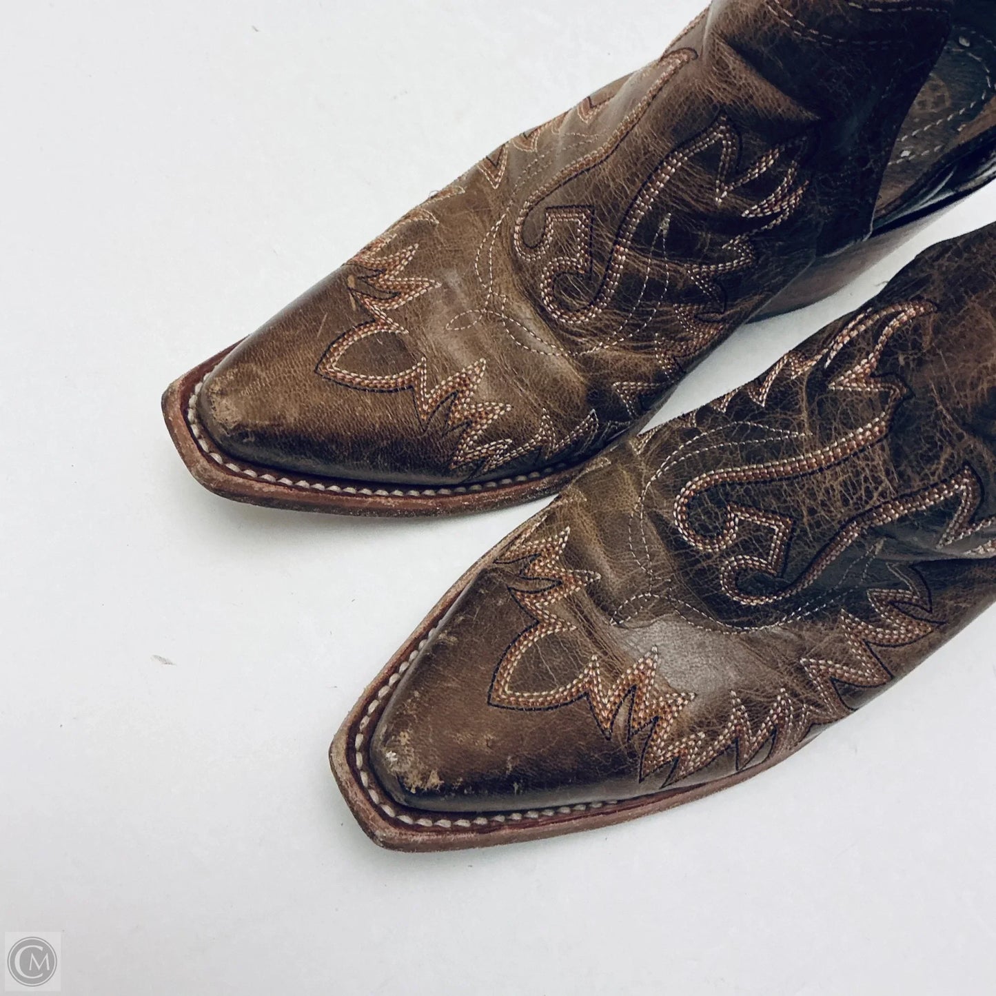 Boots Ankle Heels By Ariat In Brown, Size: 8.5