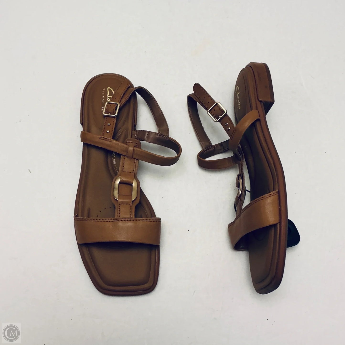 Sandals Flats By Clarks In Brown, Size: 10