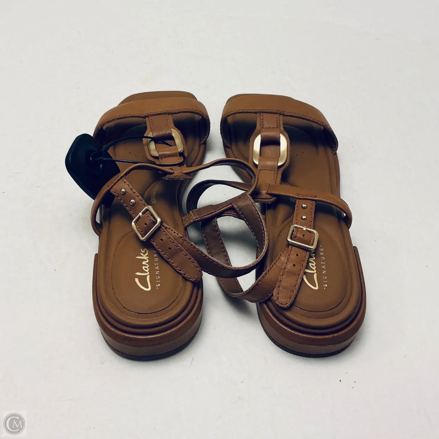 Sandals Flats By Clarks In Brown, Size: 10