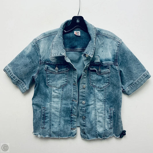 Jacket Shirt By Zigzag Stripe In Blue Denim, Size: L