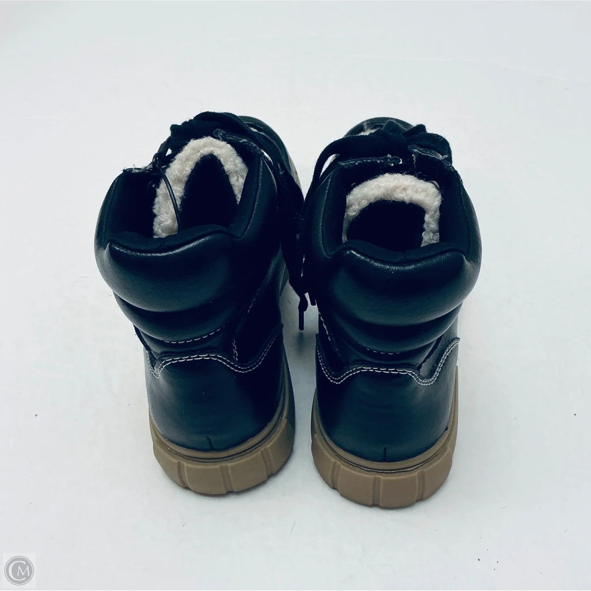 Boots Ankle Flats By Universal Thread In Black & Cream, Size: 8.5
