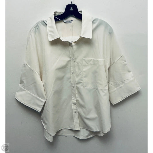 Top Short Sleeve By Cicy Bell In Beige, Size: Xl
