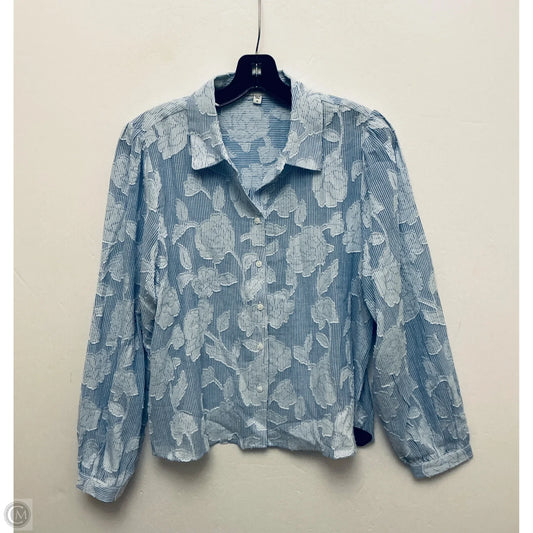 Top Long Sleeve By Joie In Blue & White, Size: M
