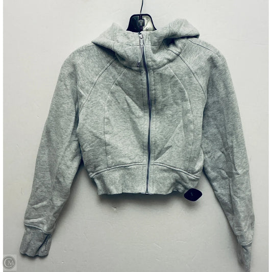 Athletic Sweatshirt Hoodie By Lululemon In Grey, Size: 8