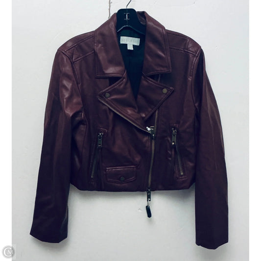 Jacket Moto By Ryegrass In Maroon, Size: L