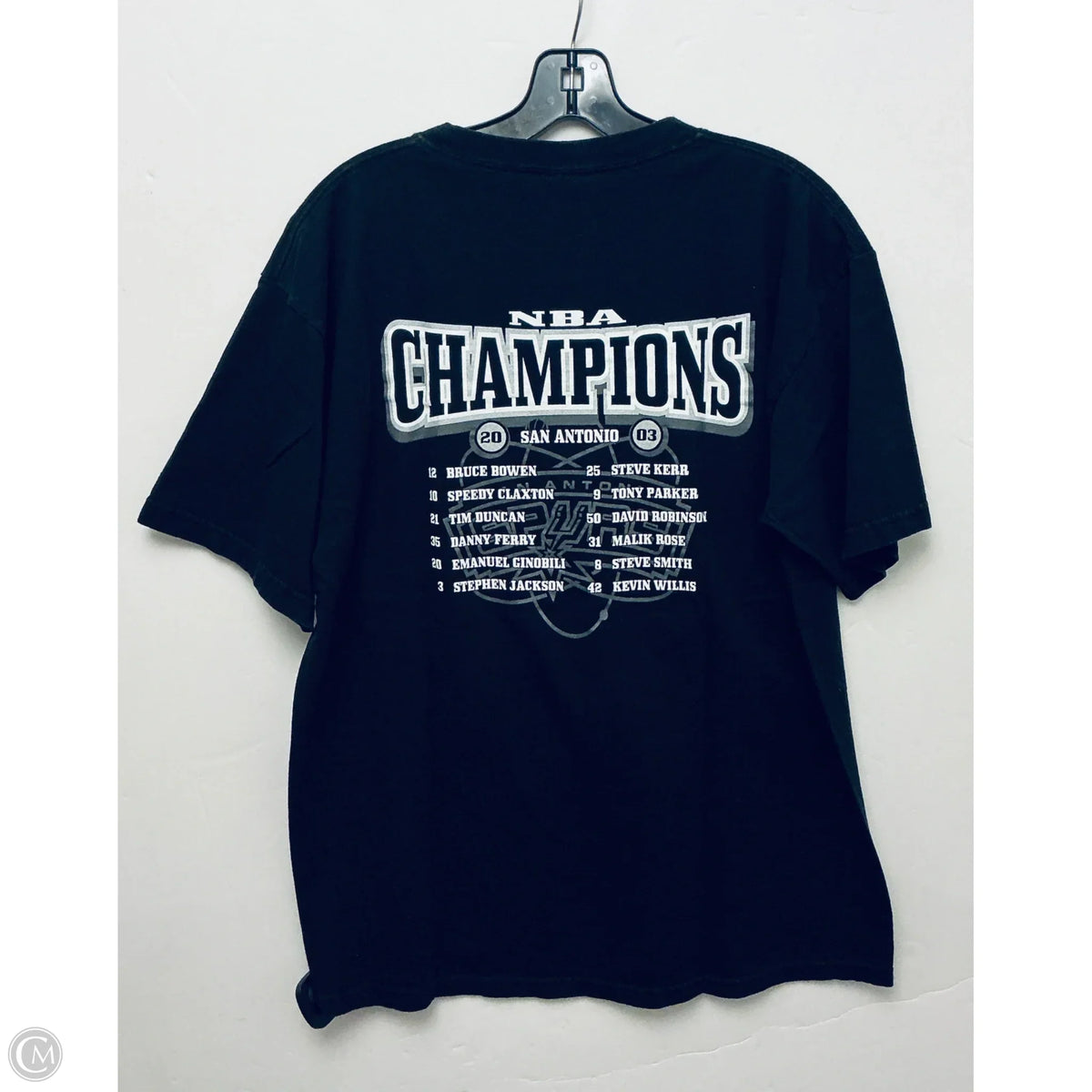 Top Short Sleeve Basic By Clothes Mentor In Black & Silver, Size: L
